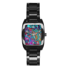 Abstract Tech Galaxy Design Stainless Steel Barrel Watch by ExtraAwesomeSauce