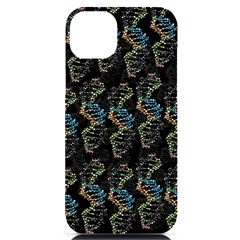 Multicolored Dna Strand Art Iphone 14 Plus Black Uv Print Case by ExtraGoodSauce