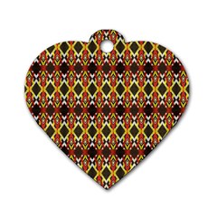 Colorful Geometric Pattern Design Dog Tag Heart (two Sides) by ExtraGoodSauce