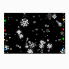 Christmas Snow Edge, Lights Postcards 5  X 7  (pkg Of 10) by kyorashop23