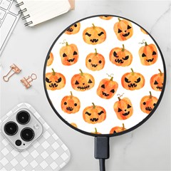 Orange Carved Pumpkins, Adoxali, Halloween Wireless Fast Charger(black)