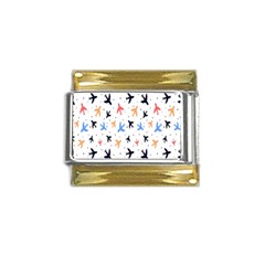 Cute Airplanes Planes Gold Trim Italian Charm (9mm) by ConteMonfrey