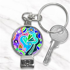 Crazy Pop Art - Doodle Hearts  Nail Clippers Key Chain by ConteMonfrey