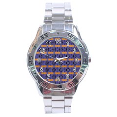 Bitcoin Logo Pattern Stainless Steel Analogue Watch by ExtraAwesomeSauce