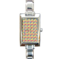 Colorful Bitcoin Pattern Rectangle Italian Charm Watch by ExtraAwesomeSauce