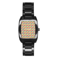 Colorful Bitcoin Pattern Stainless Steel Barrel Watch by ExtraAwesomeSauce