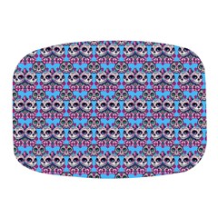 Colorful Sugar Skull Cat Pattern Mini Square Pill Box by ExtraGoodSauce