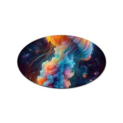 Cosmic Jellyfish Artwork Sticker Oval (10 Pack) by ExtraAwesomeSauce