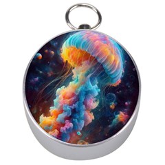 Cosmic Jellyfish Artwork Silver Compasses by ExtraAwesomeSauce