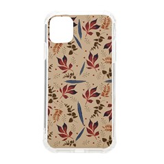 Leaves Pattern Teal Seamless Fall Iphone 11 Tpu Uv Print Case by Posterlux