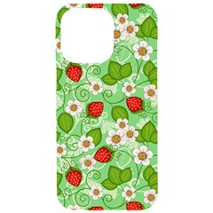 Strawberries Pattern Seamless Iphone 15 Pro Max Black Uv Print Pc Hardshell Case by Posterlux