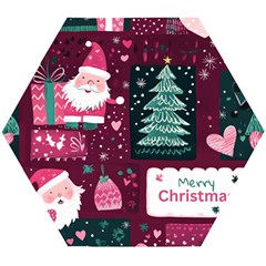 Christmas Santa Claus Wooden Puzzle Hexagon by Posterlux