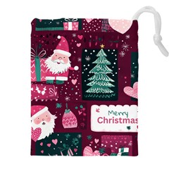 Christmas Santa Claus Drawstring Pouch (4xl) by Posterlux