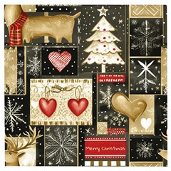 Christmas Reindeer Wooden Puzzle Square by Posterlux