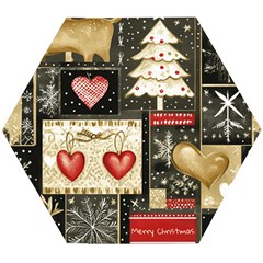 Christmas Reindeer Wooden Puzzle Hexagon by Posterlux