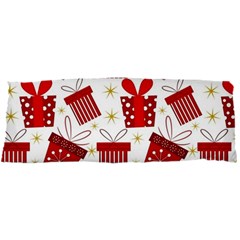 Christmas Texture, Pattern, Red, Craciun, Christmas, Bow, Gift 15 x40  Body Pillow Case Dakimakura (two Sides) by kyorashop23