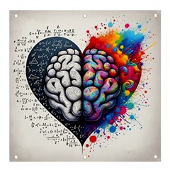 Brain Heart Math Banner And Sign 4  X 4  by Salmanaz77