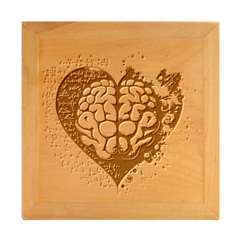 Brain Heart Math Wood Photo Frame Cube by Salmanaz77