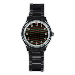 Geometric Abstract Pattern Line Stainless Steel Round Watch by Salmanaz77