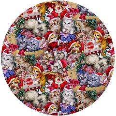 Pattern Kitten Christmas Uv Print Round Tile Coaster by Bedest