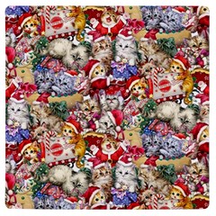 Pattern Kitten Christmas Uv Print Square Tile Coaster  by Bedest