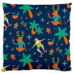 Colorful Funny Christmas Pattern Large Cushion Case (two Sides) by Ket1n9