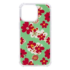 Retro 1960s Flowers Pattern Iphone 13 Pro Tpu Uv Print Case by violetheavensky