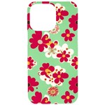 Retro 1960s Flowers Pattern iPhone 15 Pro Max Black UV Print PC Hardshell Case Front