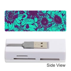 Mid Century Retro Floral 1970s 1960s Pattern 101 Memory Card Reader (stick) by violetheavensky