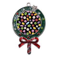 Ecstasy Pills Pattern Metal X mas Lollipop With Crystal Ornament by Valentinaart