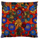 Mid Century Retro Floral 1970s 1960s Pattern 69 Standard Premium Plush Fleece Cushion Case (Two Sides) Front