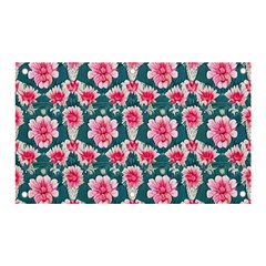 Retro 1880s Flowers Pattern 22 Banner And Sign 5  X 3  by violetheavensky