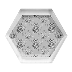 Retro 1880s Flowers Pattern 21 Hexagon Wood Jewelry Box by violetheavensky