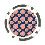 Retro 1880s Flowers Pattern 16 Poker Chip Card Guard Back