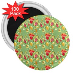 Retro 1880s Flowers Pattern 17 3  Magnets (100 Pack) by violetheavensky