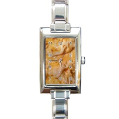 Homemade Flan Extreme Close-up Texture Rectangle Italian Charm Watch by dflcprintsclothing