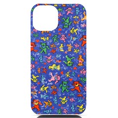 Grateful Dead Dancing Bears Pattern Iphone 14 Black Uv Print Pc Hardshell Case by Salmanaz77