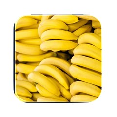 Bananas, Macro, Fruits, Ripe Bananas Square Metal Box (black) by kyorashop23