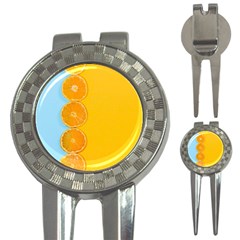 Orange, Slices, Fruit, Citrus 3-in-1 Golf Divots by kyorashop23