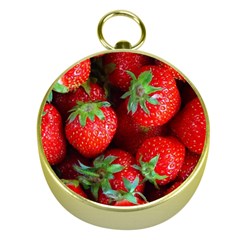 Strawberry, Berries, Fresh, Red Gold Compasses by kyorashop23