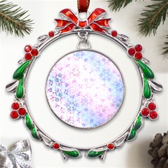 Digital Art Artwork Abstract Pink Purple Metal X mas Wreath Ribbon Ornament by Dutashop