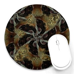 Abstract Ornate Organic Texture Design Print Round Mousepad by dflcprintsclothing