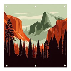 Mountains Banner And Sign 4  X 4  by Salmanaz77