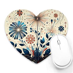 Flowers Bloom Blossom Flora Modern Heart Mousepad by Salmanaz77