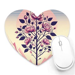 Roses Flowers Bloom Nature Blossom Heart Mousepad by Salmanaz77