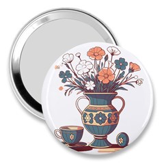 Flower Vase Nature Bloom Blossom 3  Handbag Mirrors by Salmanaz77