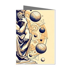 Thinker Sculpture Design Geometric Mini Greeting Cards (pkg Of 8) by Salmanaz77