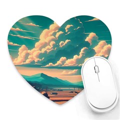 Mountains Countryside Agriculture Heart Mousepad by Salmanaz77