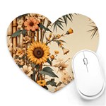 Sunflower Flowers Nature Trees Heart Mousepad Front