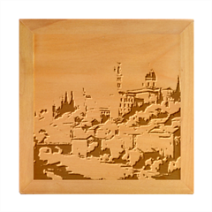 Village Houses Buildings Facade Wood Photo Frame Cube by Salmanaz77